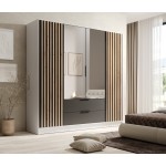 Ντουλάπα Niriam τετράφυλλη-Leuko-Mauro 200x51x200