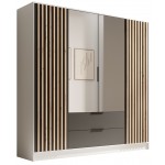 Ντουλάπα Niriam τετράφυλλη-Leuko-Mauro 200x51x200