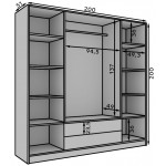 Ντουλάπα Niriam τετράφυλλη 200x51x200