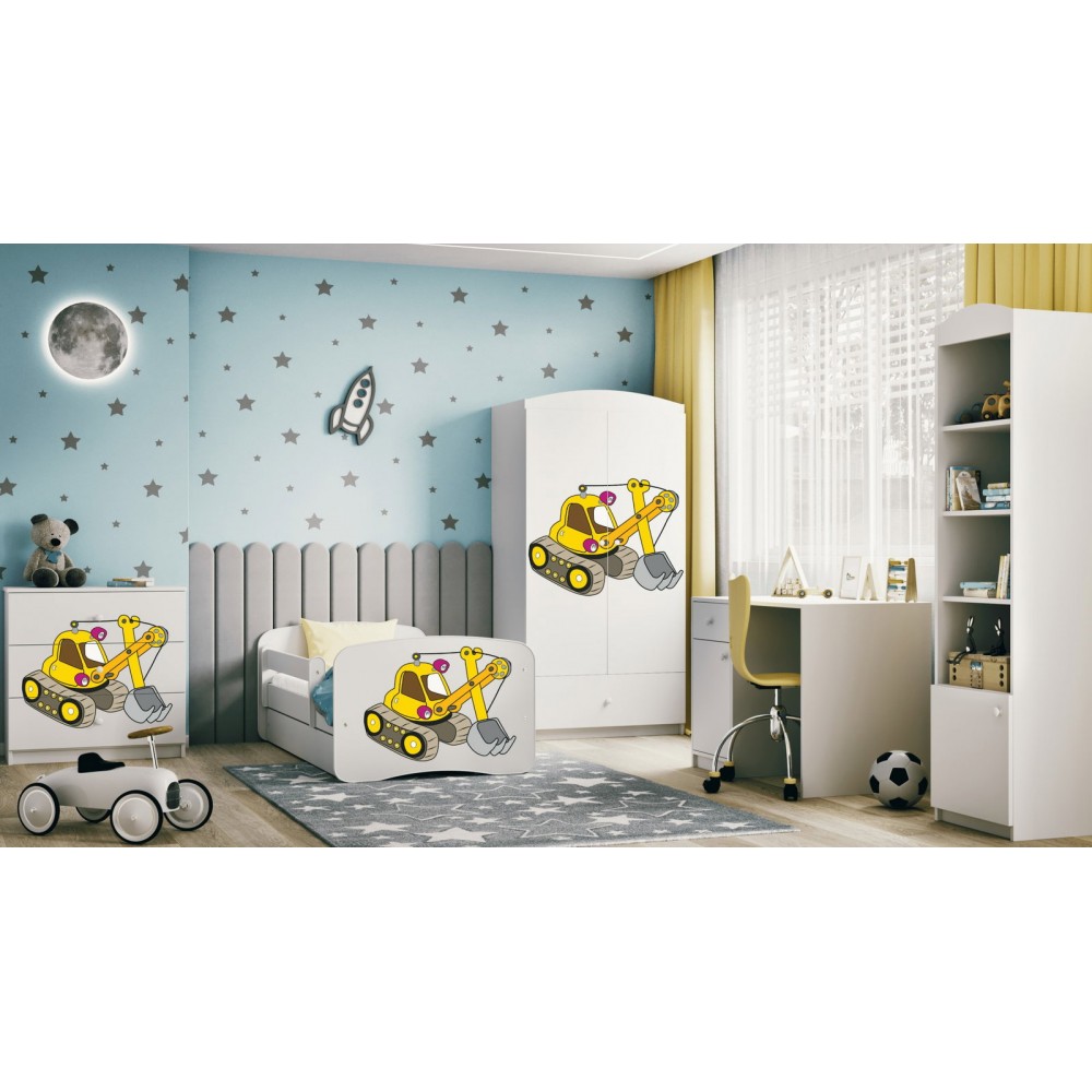 Παιδικό Κρεβάτι Babydreams Cartoon-Leuko-160 x 80-Digger 164x90x61