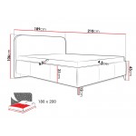 Επενδυμένο κρεβάτι Holly-Gkri Anoixto-180 x 200