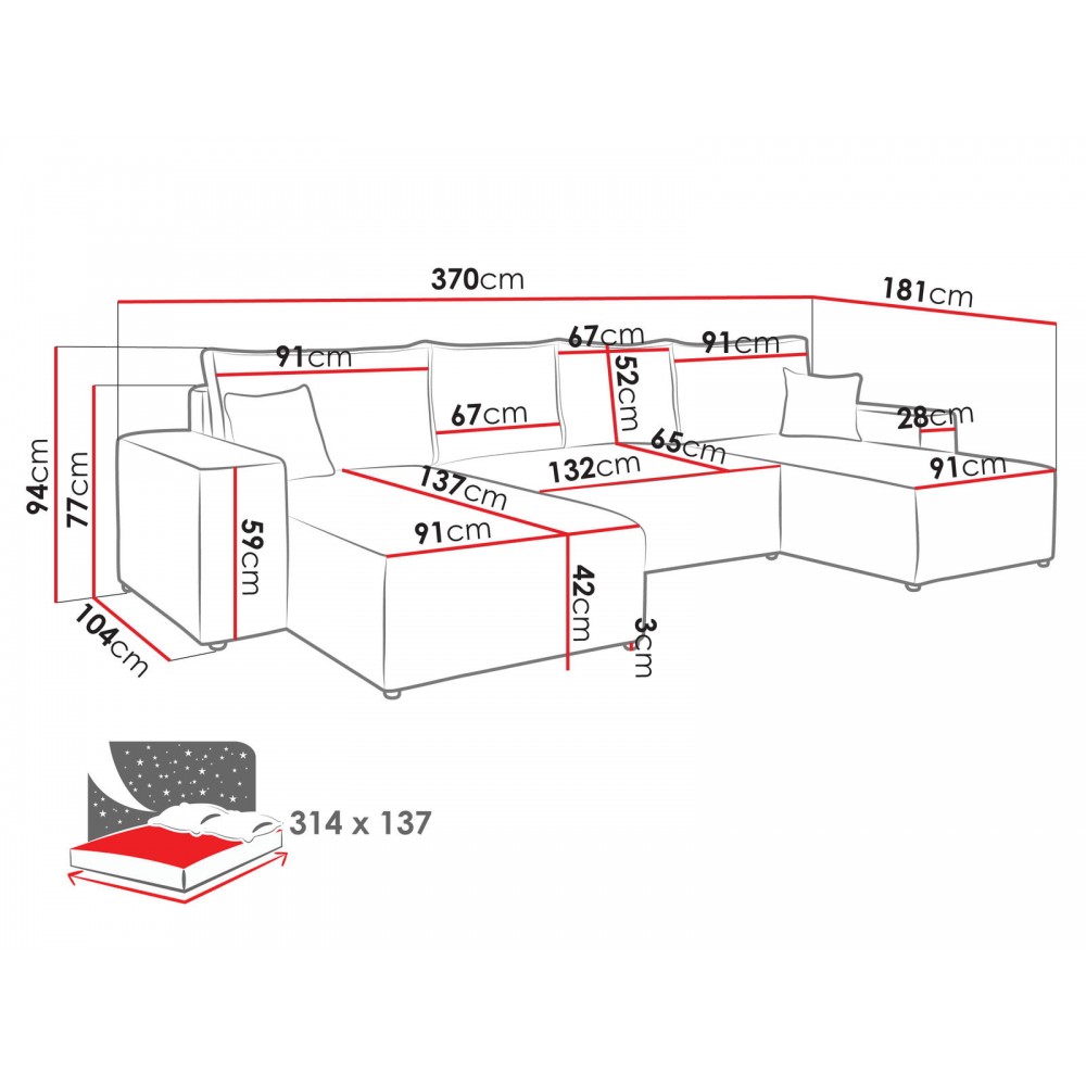 Γωνιακός καναπές Malga Maxy-Gkri Skouro