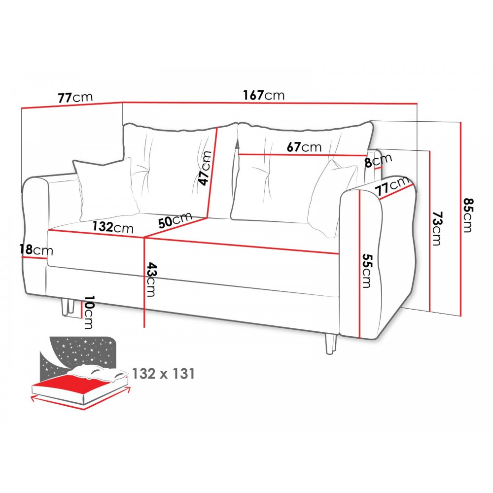 Καναπές Zako Διθέσιος-Mple