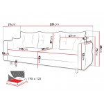 Καναπές Zako τριθέσιος -Mple