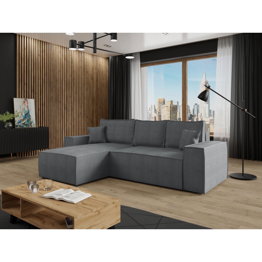 Γωνιακός καναπές Malaga mini I-Gkri Skouro-Αριστερή