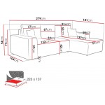 Γωνιακός καναπές Malaga mini I-Gkri Skouro-Αριστερή