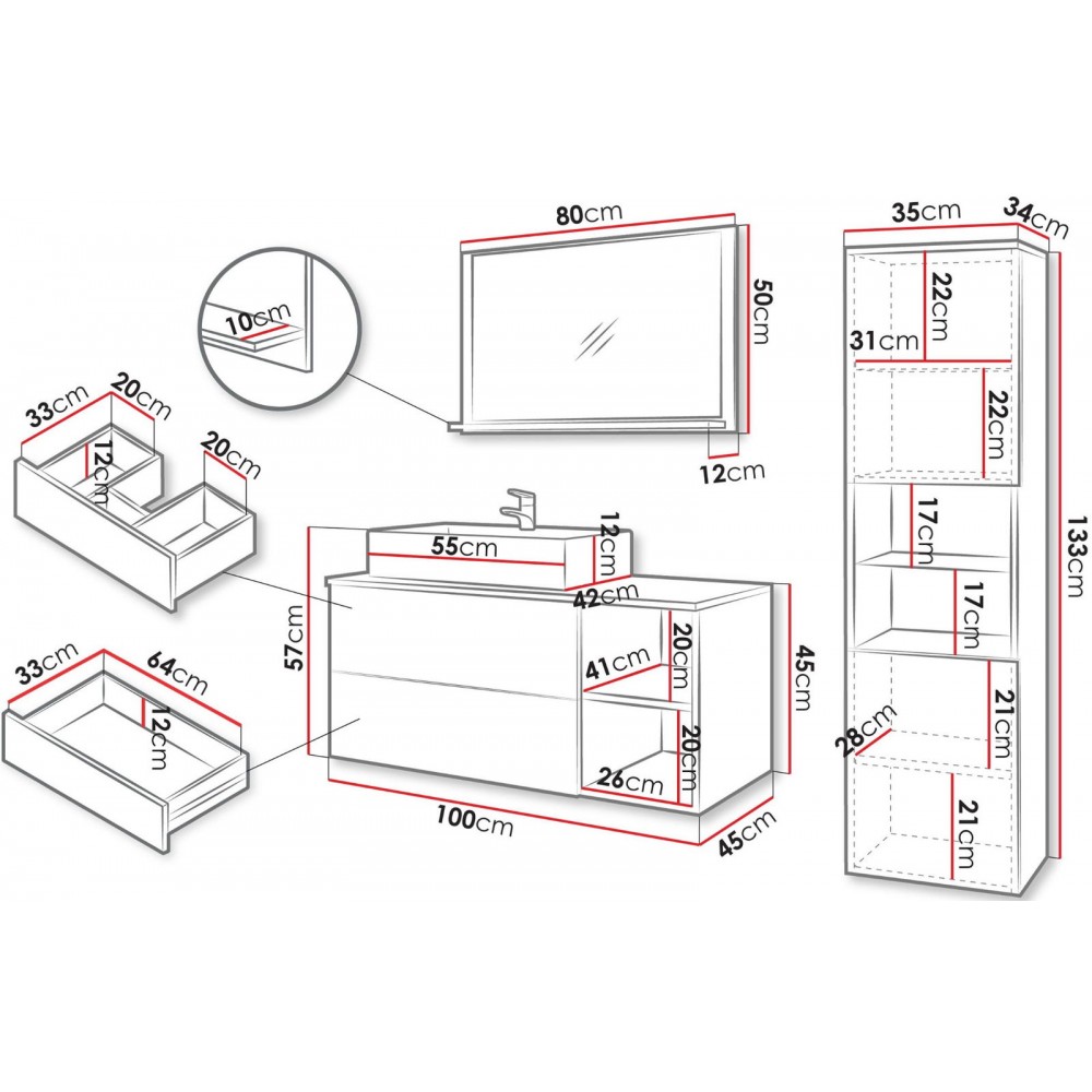 Σετ μπάνιου Kertos II-Leuko