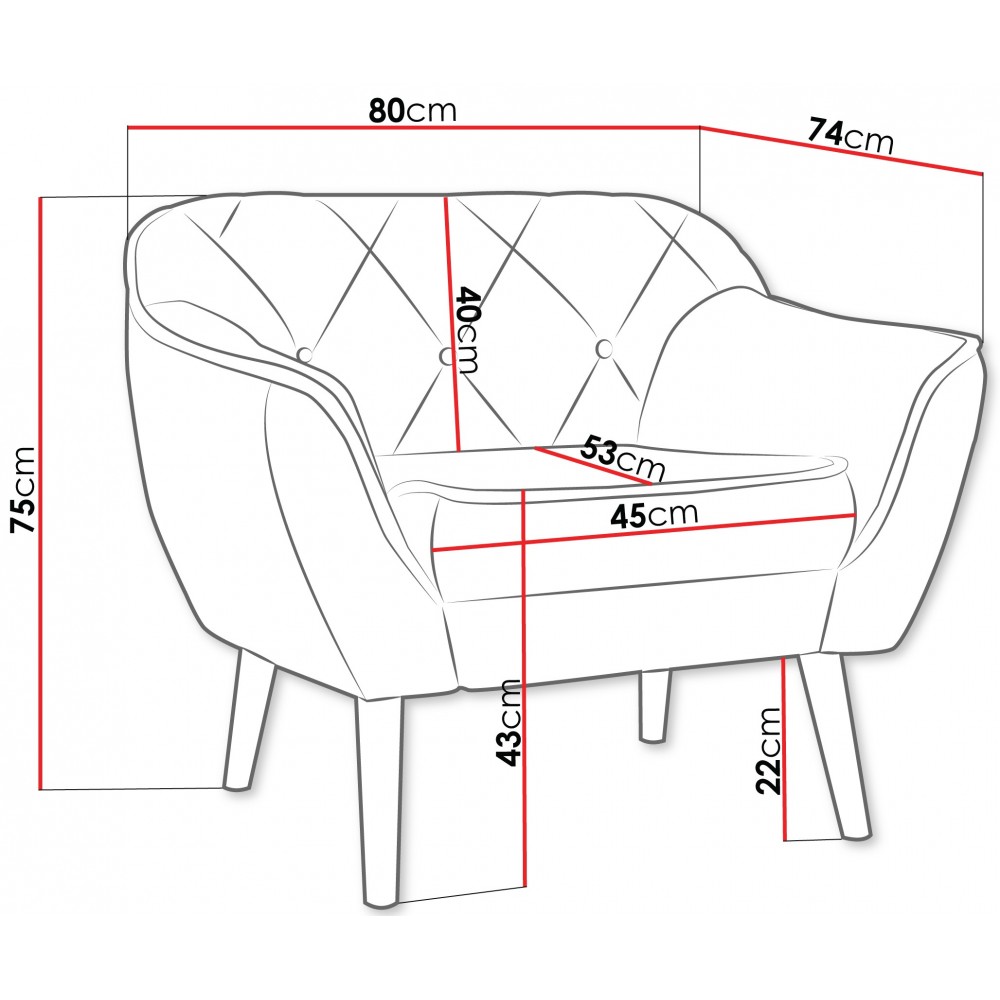 Πολυθρόνα Skand I-Gkri Anoixto