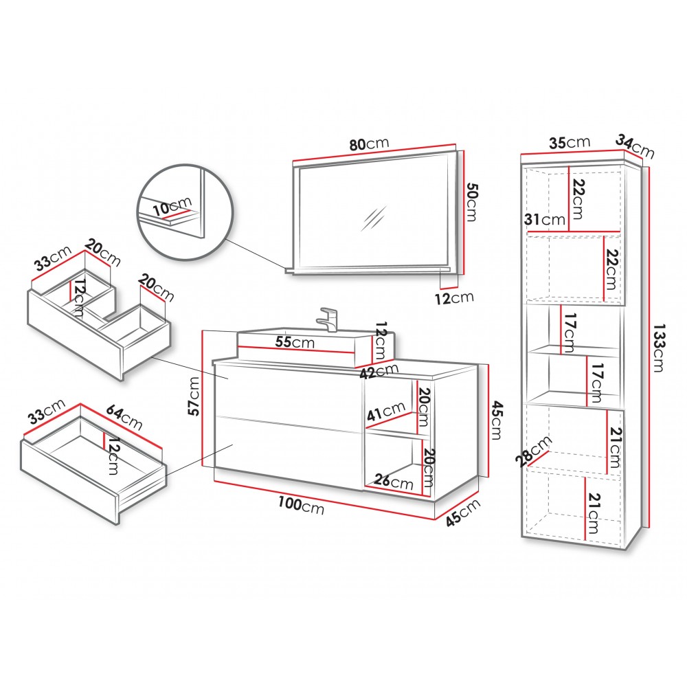 Σετ μπάνιου Kertos Ryfle II-Kafe