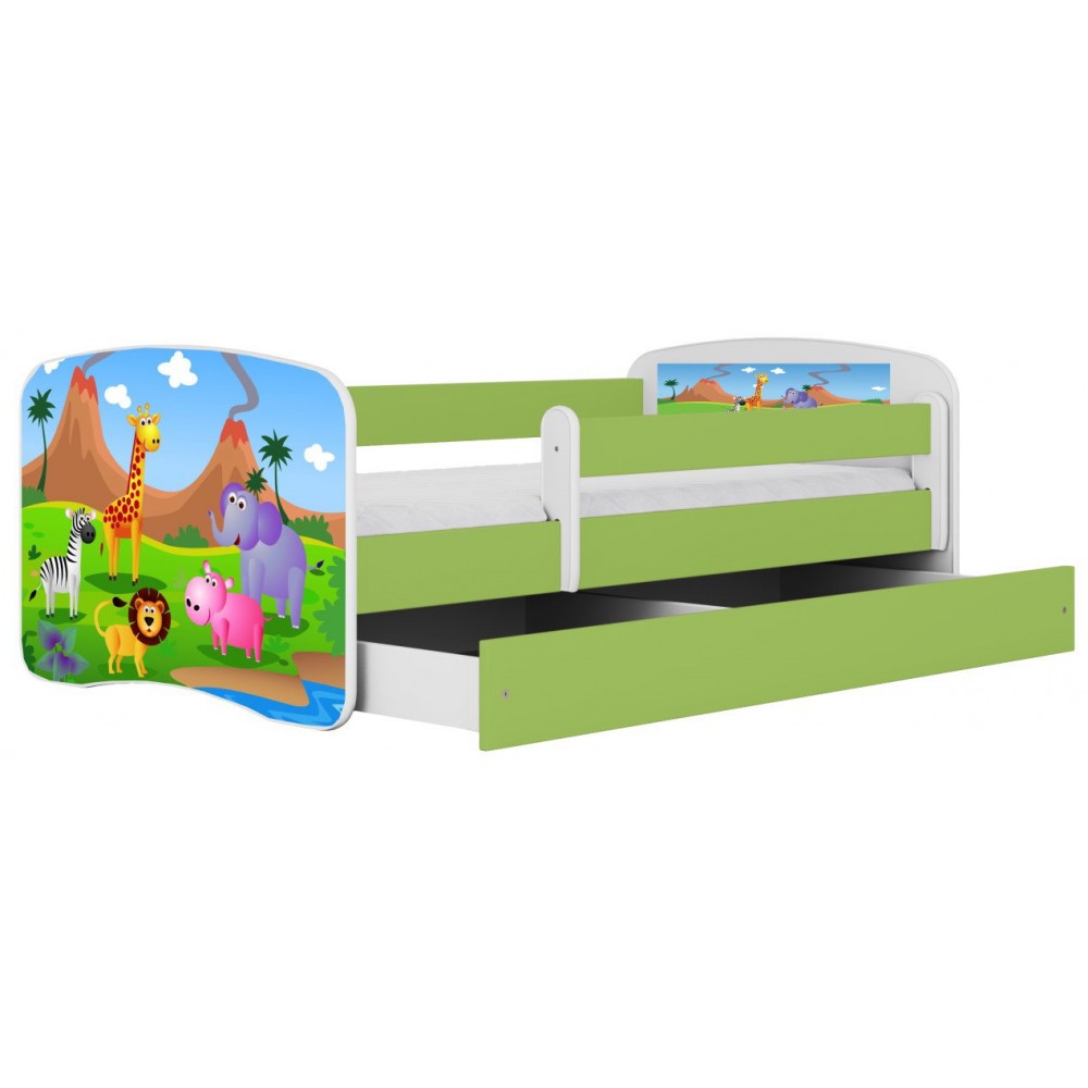 Παιδικό Κρεβάτι Babydreams Cartoon-Prasino-180 x 80-Safari 184x90x61