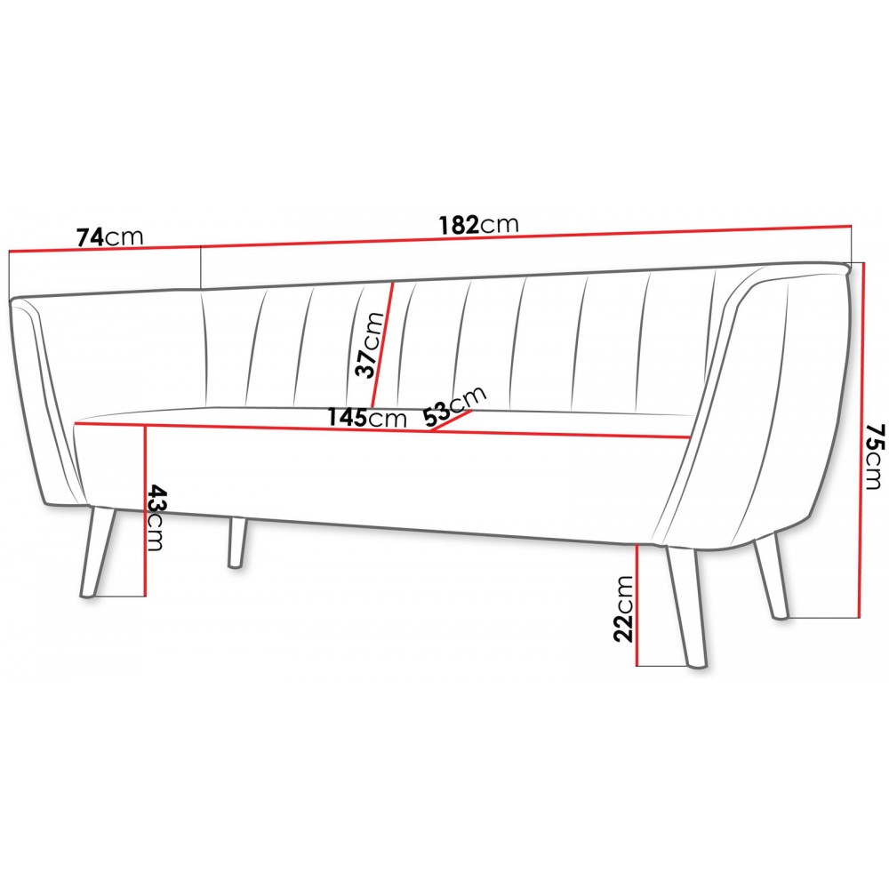 Καναπές Pas III τριθέσιος-Gkri