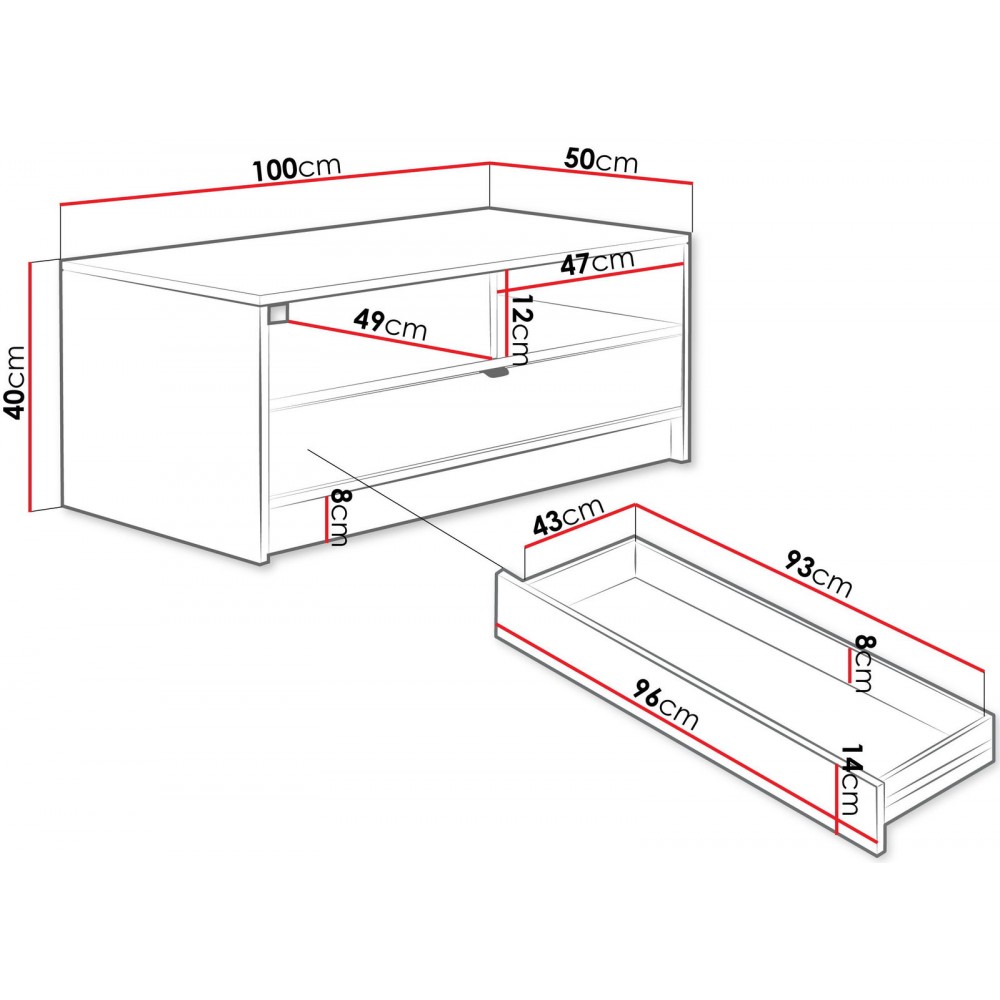 Τραπεζάκι σαλονιού Tireno-Mpez 100x50x40