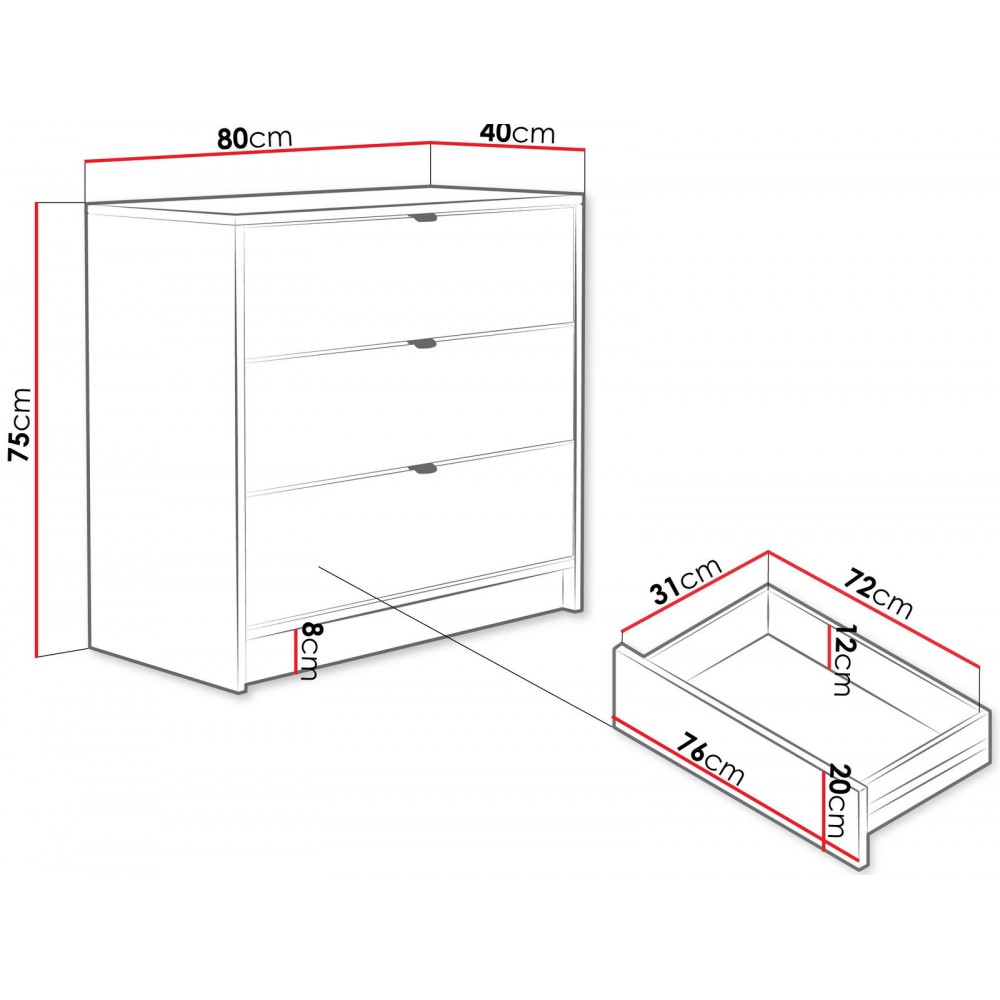 Συρταριέρα Tireno 3SZ-Mpez