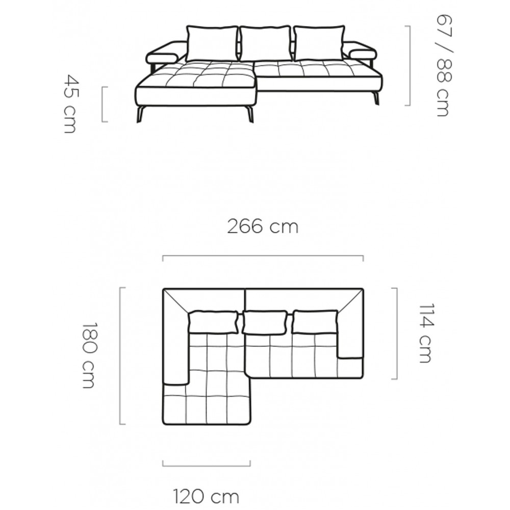 Γωνιακός καναπές Model Mini-Gkri-Δεξιά