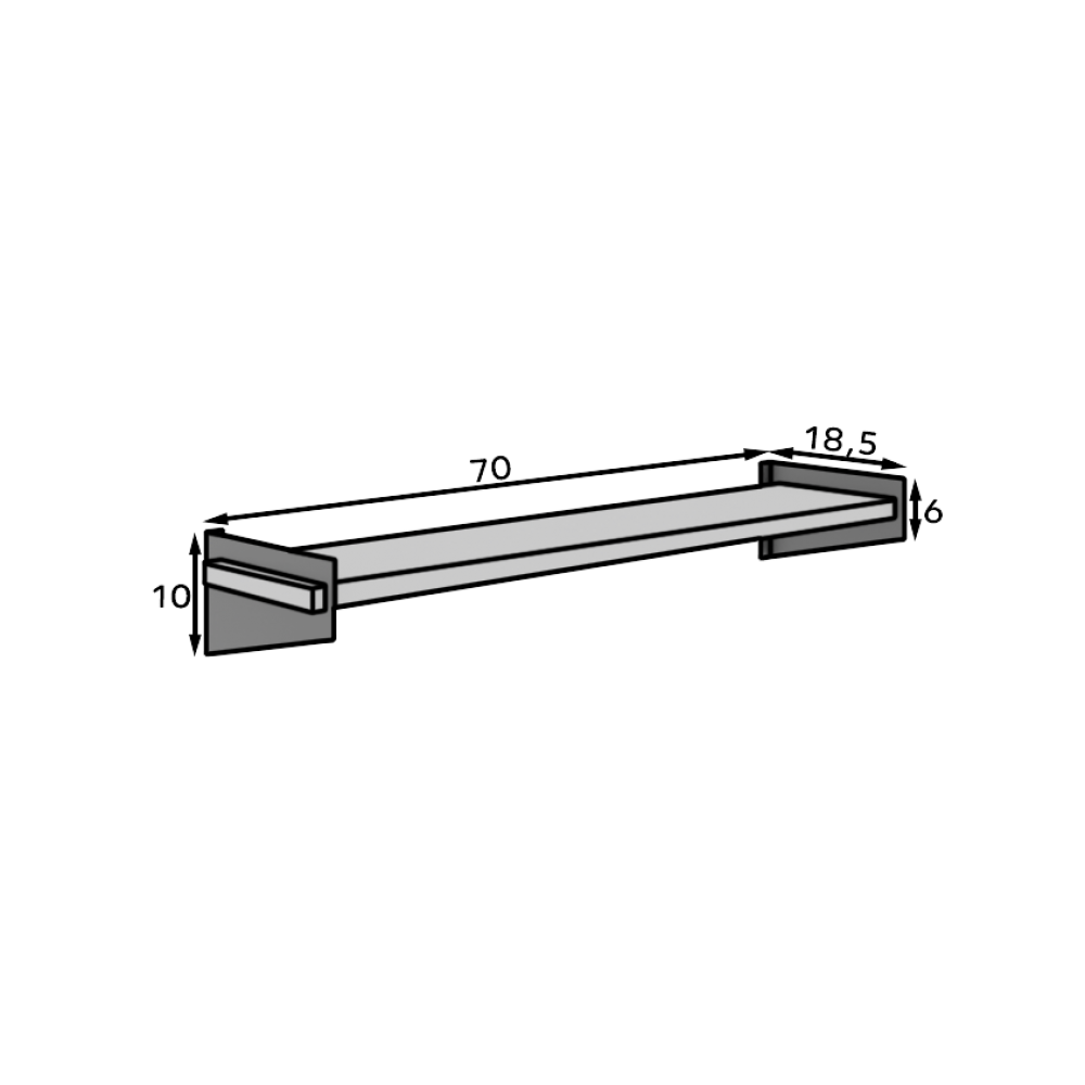 Ράφι Design-Xruso - Leuko 70x18.5x10