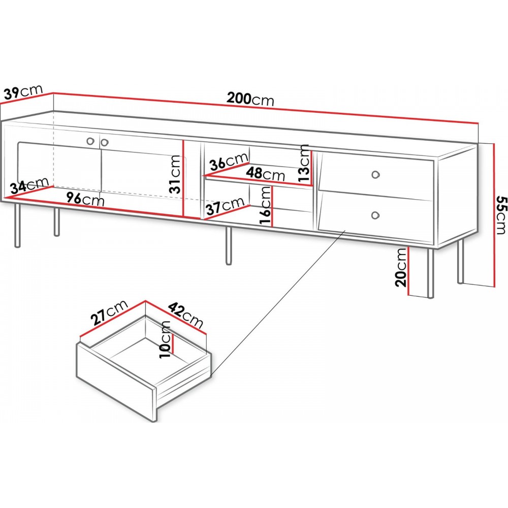 Έπιπλο τηλεόρασης Valerio 200-Mauro