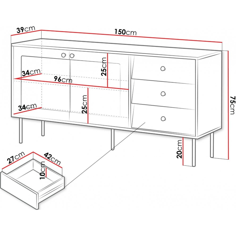 Μπουφές Valerio 150-Leuko