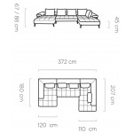 Γωνιακός καναπές Model Plus 372x207x67