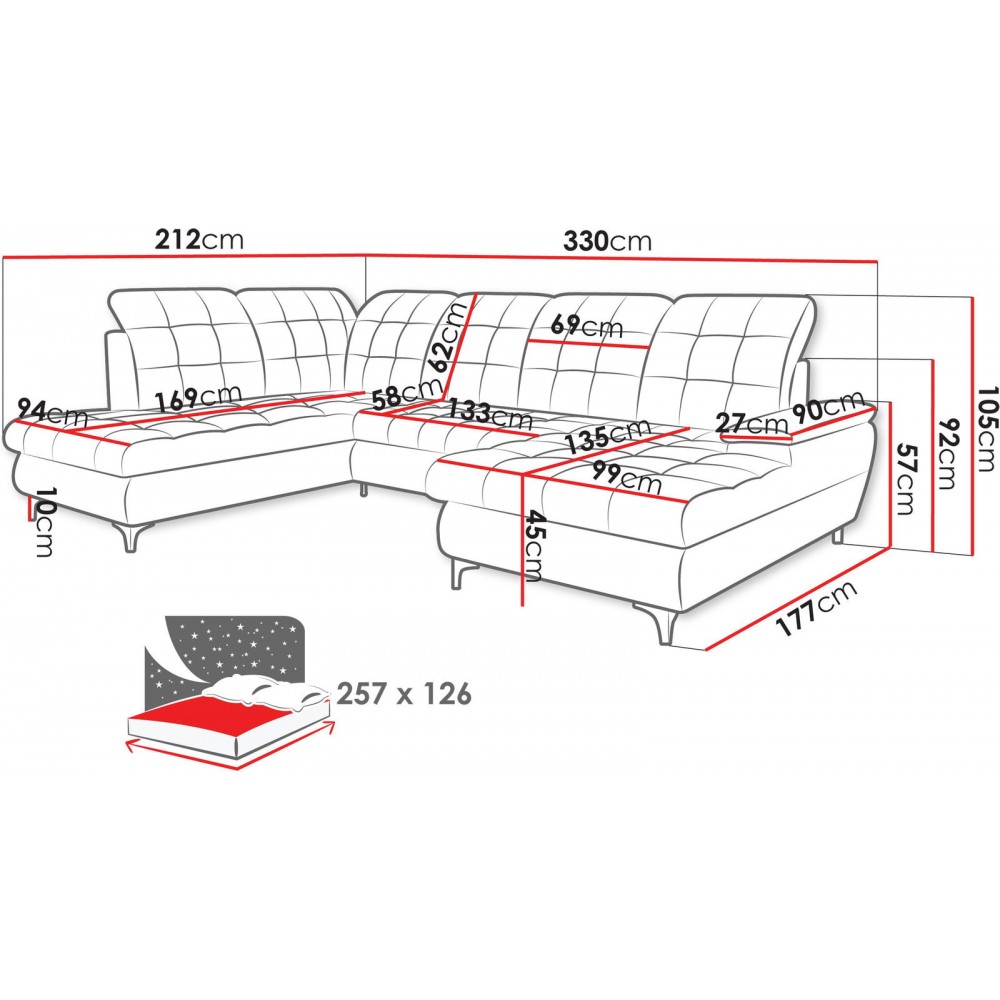 Γωνιακός καναπές Enzo plus-Mpez-Δεξιά