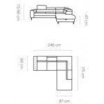 Γωνιακός καναπές Teron-Portokali-Δεξιά