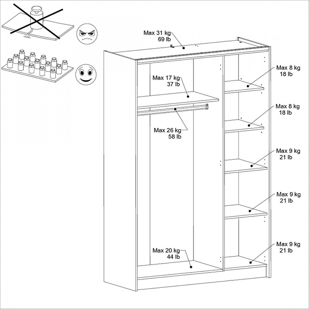 Ντουλάπα Peonia τρίφυλλη