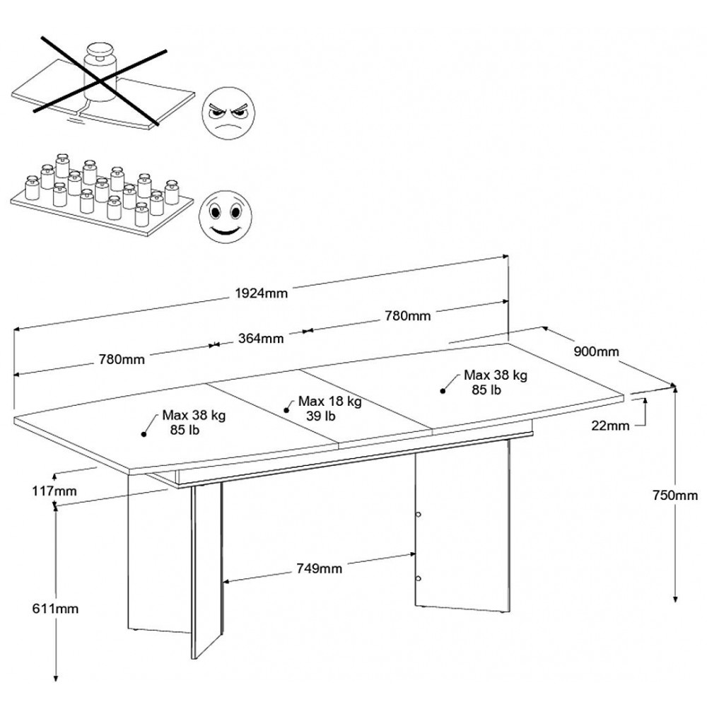 Επεκτεινόμενο τραπέζι Eden