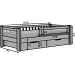 Παιδικό Κρεβάτι Blossom-Fusiko-90 x 200 206x97x61