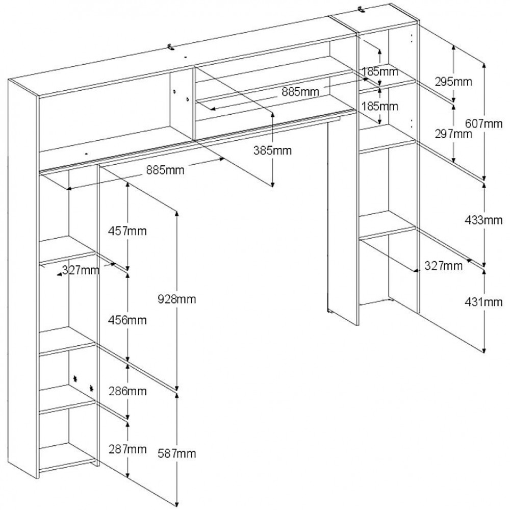 Εταζέρα για σύνθετο σαλονιού Eden-Fusiko-Leuko