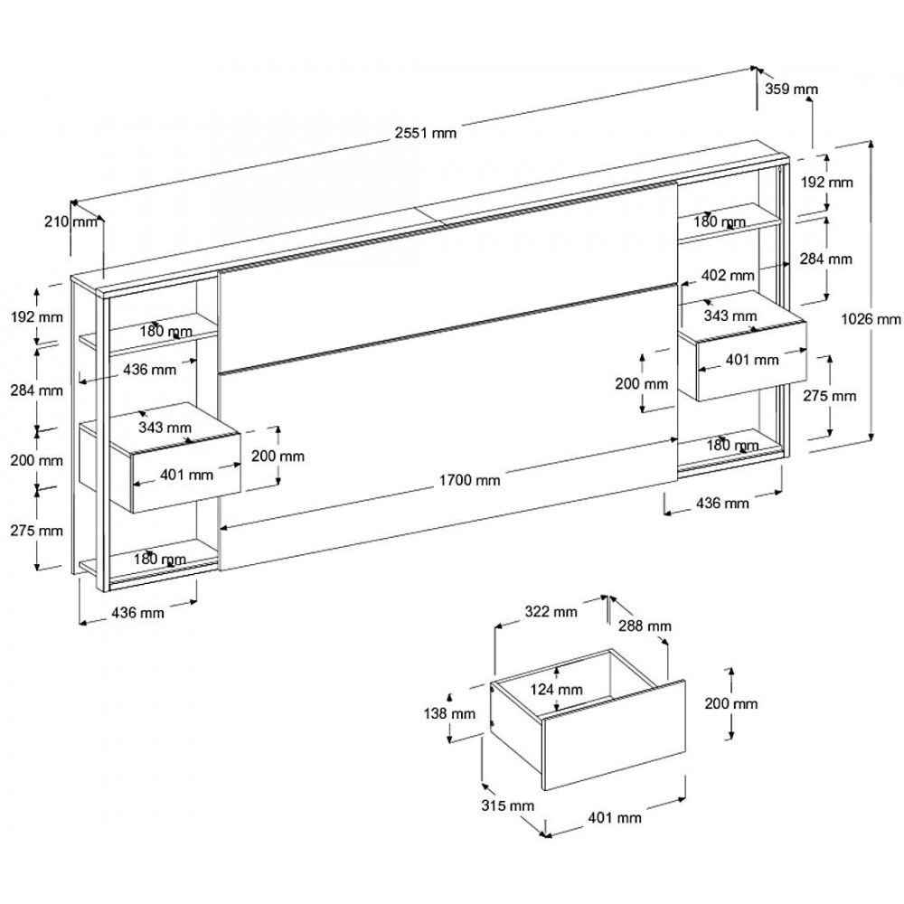 Εταζέρα κρεβατιού Adeline-Fusiko