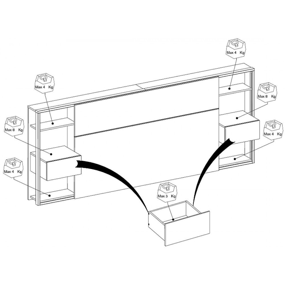 Εταζέρα κρεβατιού Adeline-Fusiko