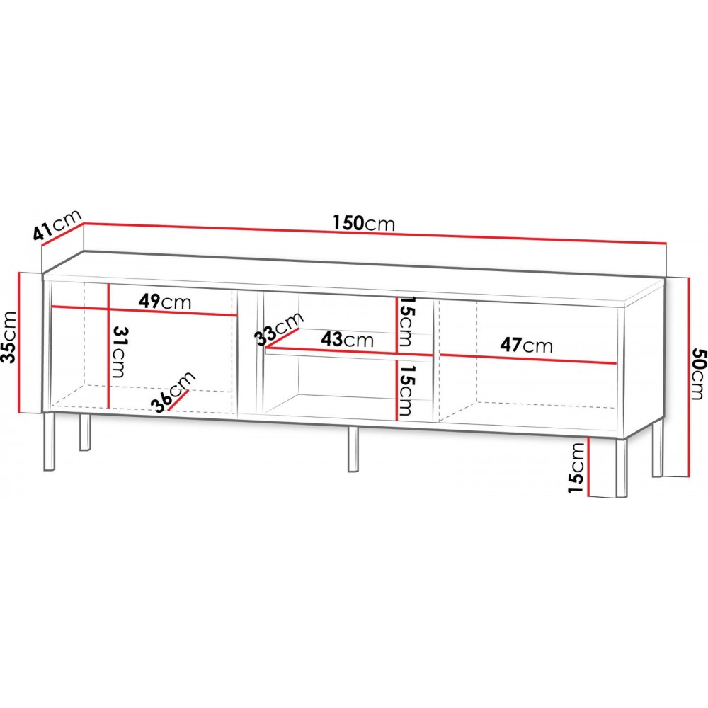 Έπιπλο τηλεόρασης Mia I-Fusiko-Mavro