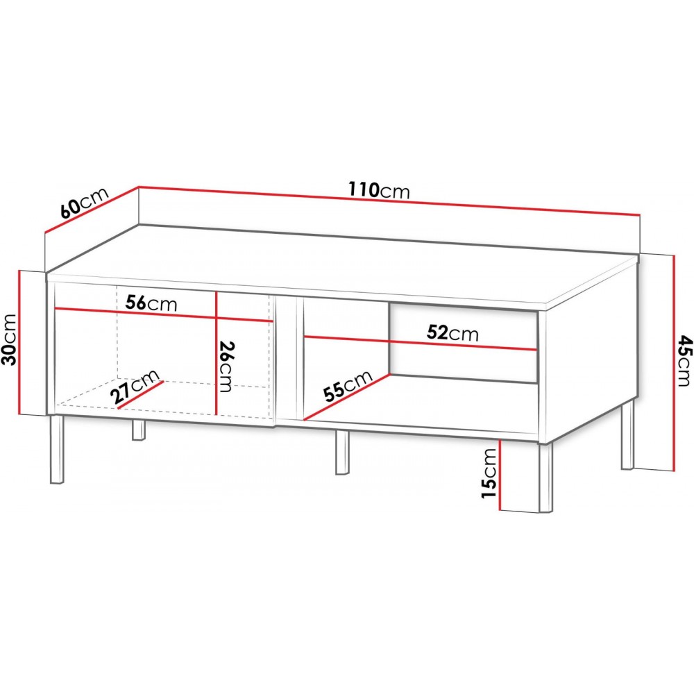 Τραπεζάκι σαλονιού Mia -Fusiko-Mavro