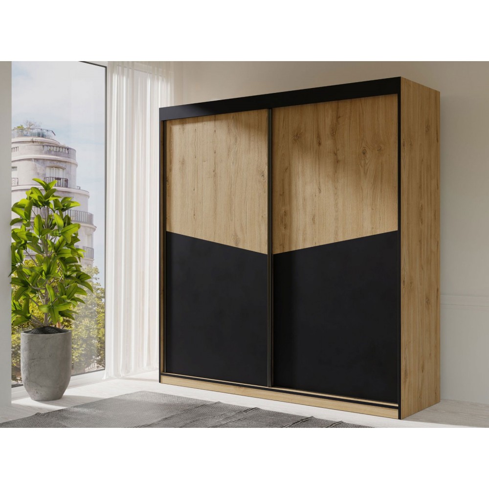 Ντουλάπα Aston I συρόμενη-Fusiko-Mavro