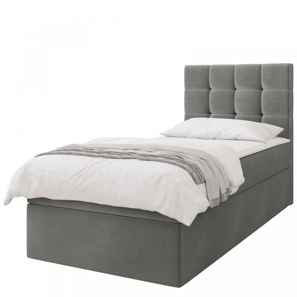 Επενδυμένο κρεβάτι Cineplex-Gkri Skouro-90 x 200