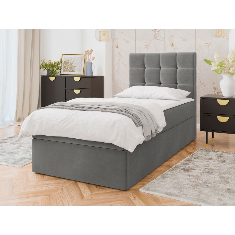 Επενδυμένο κρεβάτι Cineplex-Gkri Skouro-100 x 200