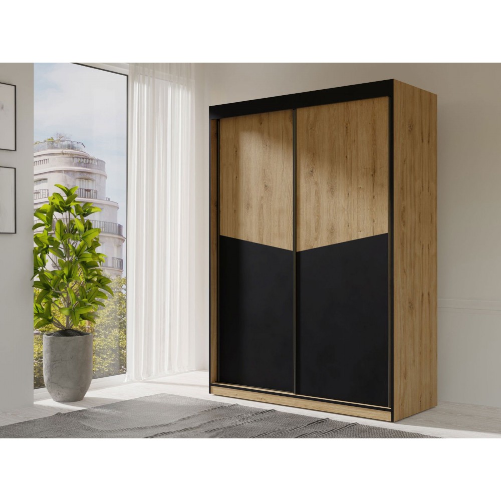 Ντουλάπα Aston II συρόμενη-Fusiko-Mavro