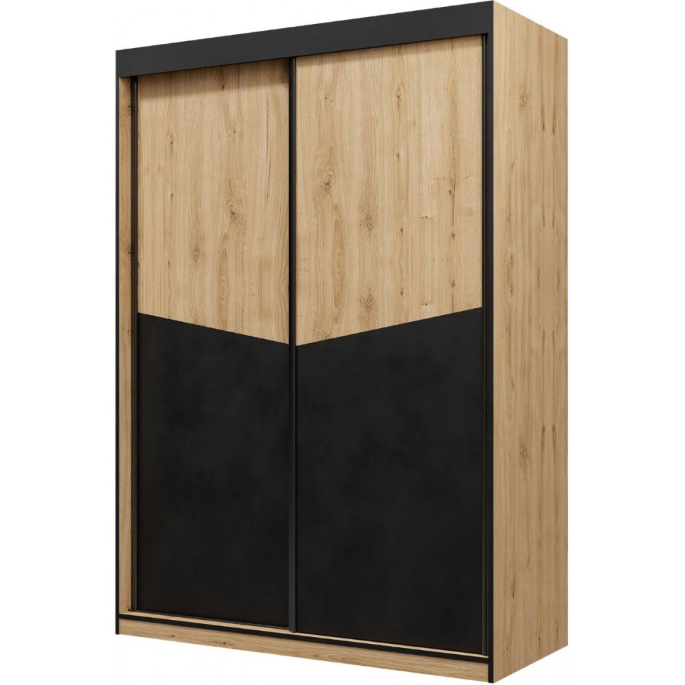 Ντουλάπα Aston II συρόμενη-Fusiko-Mavro