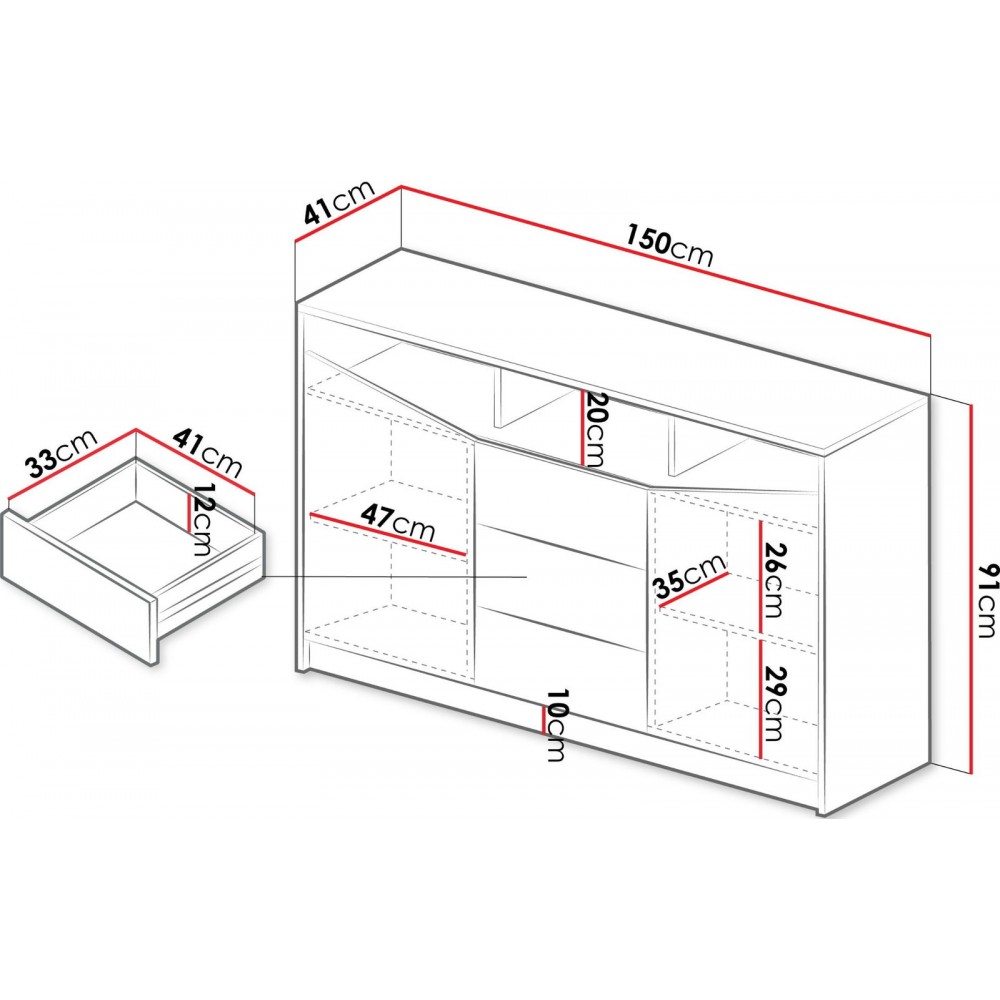 Συρταριέρα Aston III-Gkri Anoixto-Fusiko
