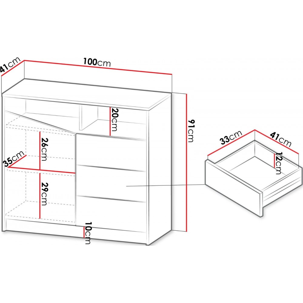 Συρταριέρα Aston IV-Gkri Anoixto-Fusiko