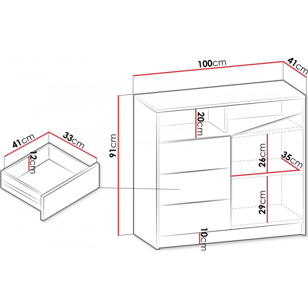 Συρταριέρα Aston V-Fusiko-Mavro