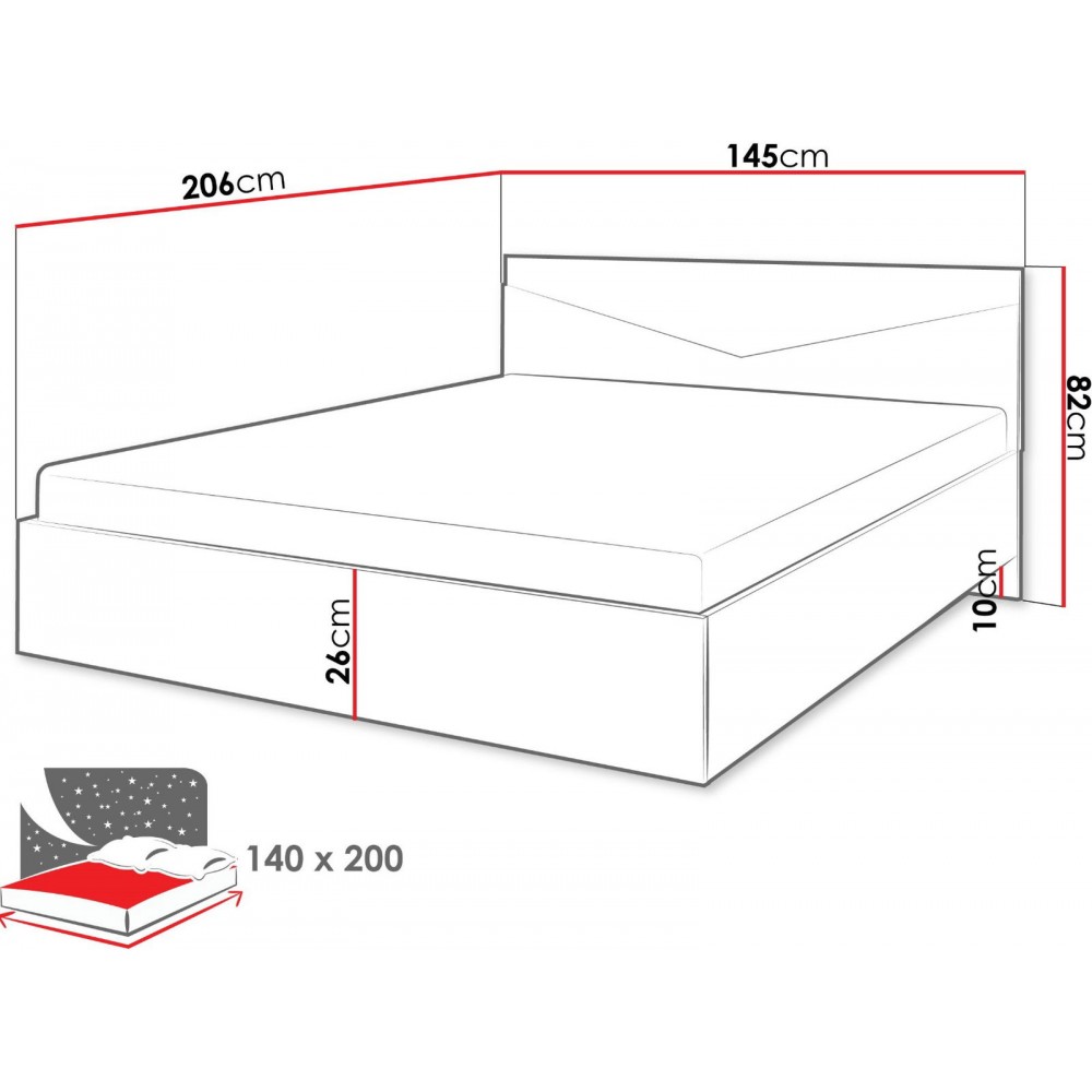 Κρεβάτι Aston II-Gkri Anoixto-Fusiko