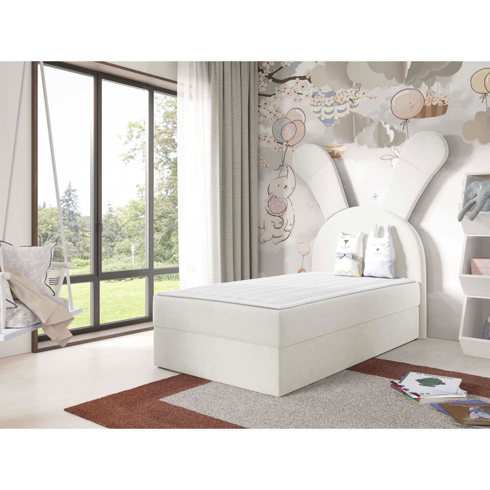 Επενδυμένο κρεβάτι Bunny Light-Ekrou-Aristera