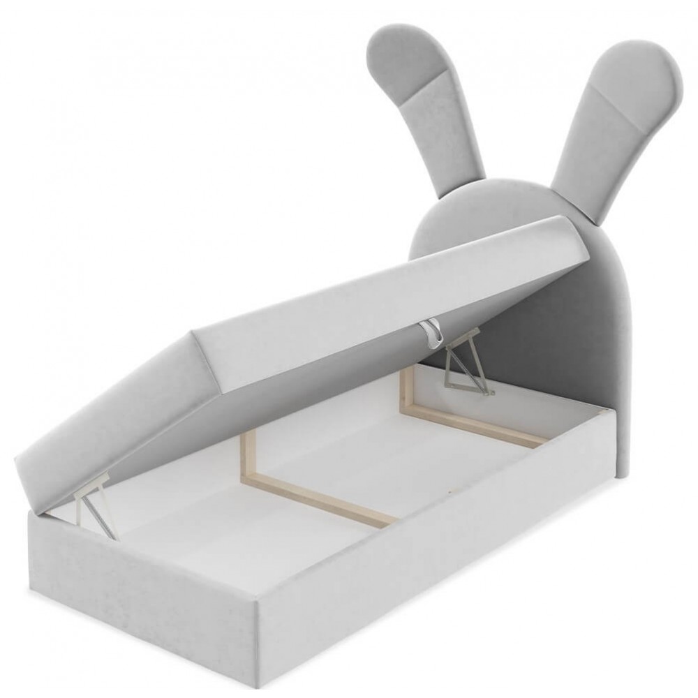 Επενδυμένο κρεβάτι Bunny Light-Gkri-Deksia