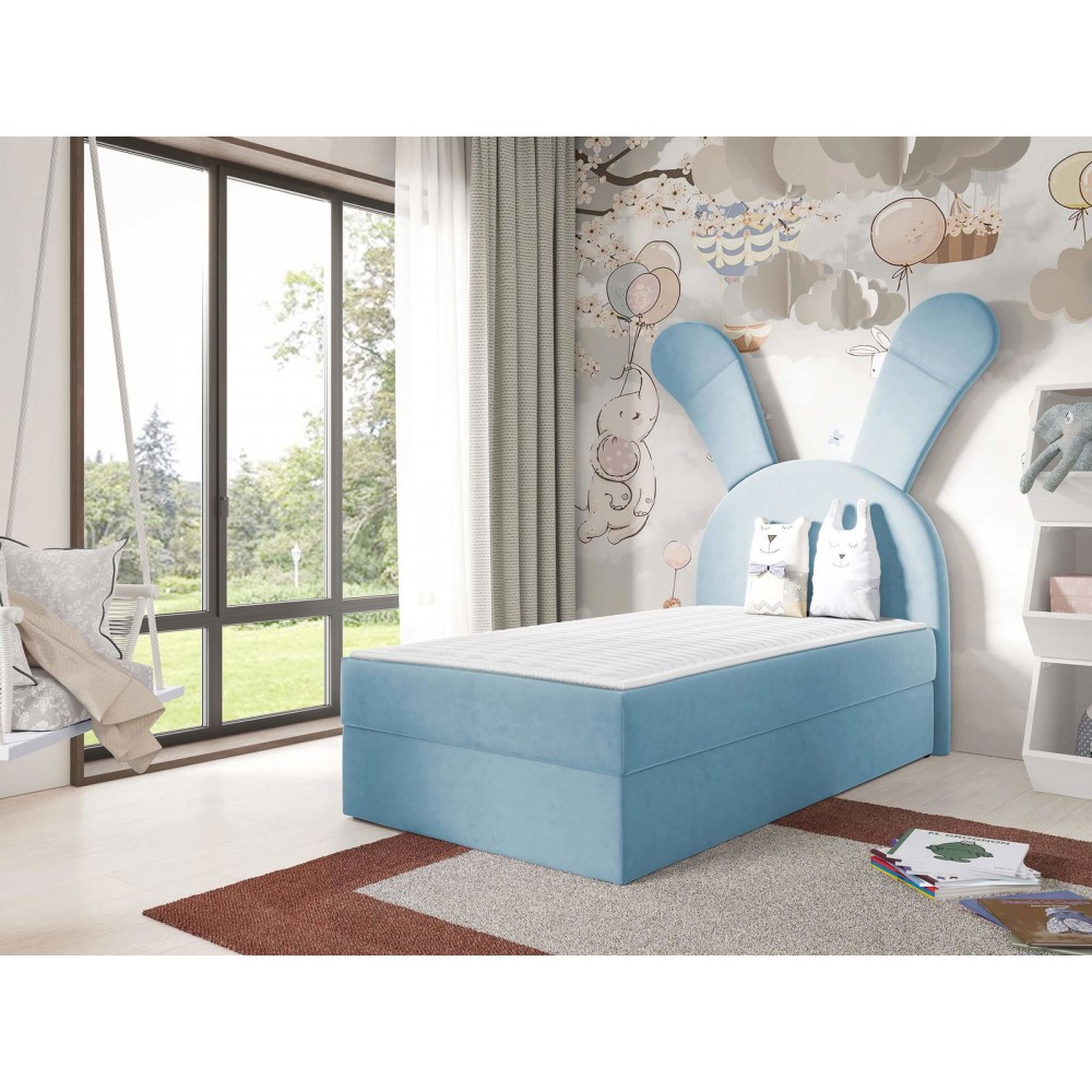 Επενδυμένο κρεβάτι Bunny Light-Mple-Deksia