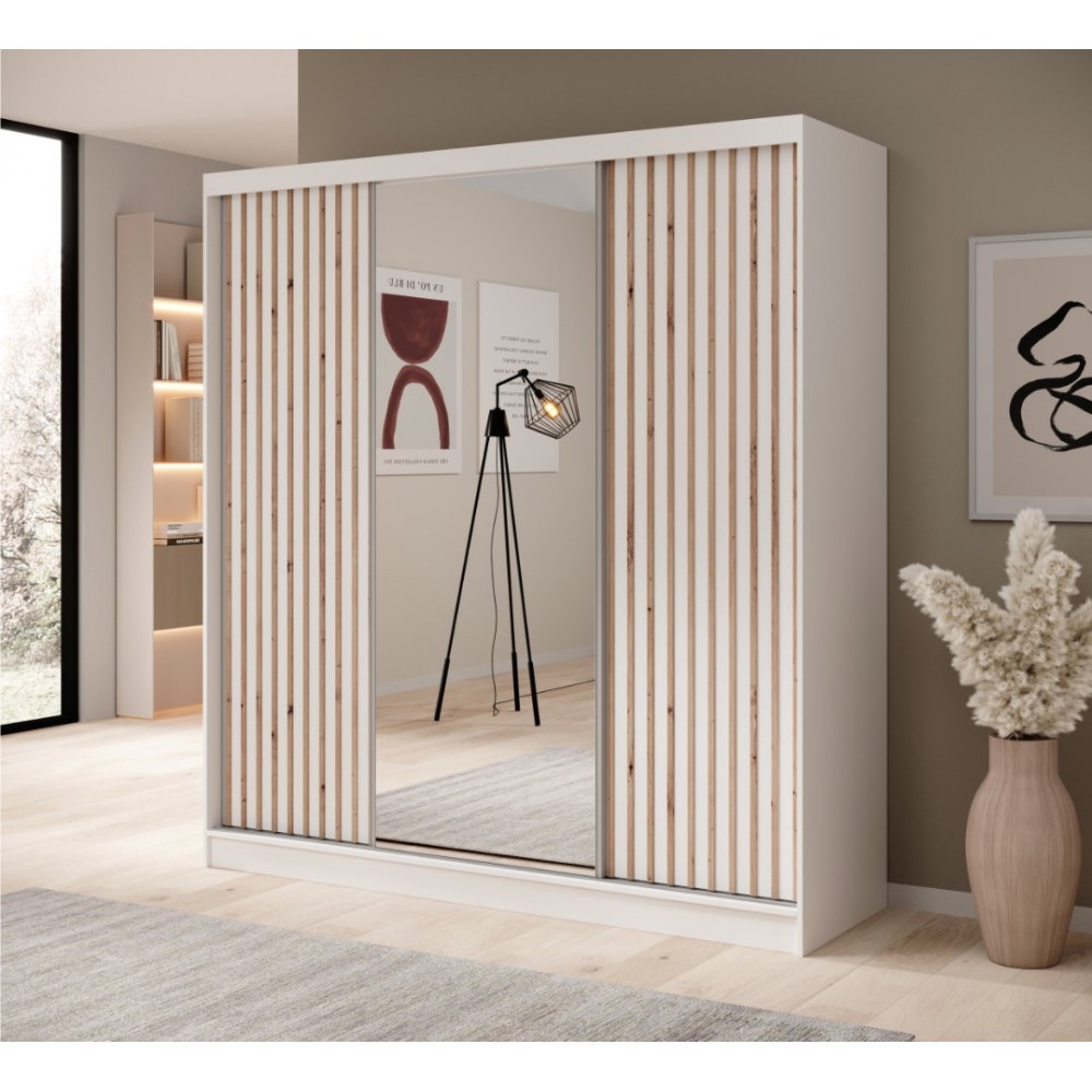 Ντουλάπα ZenSlide 200 συρόμενη-Leuko 200x61x215