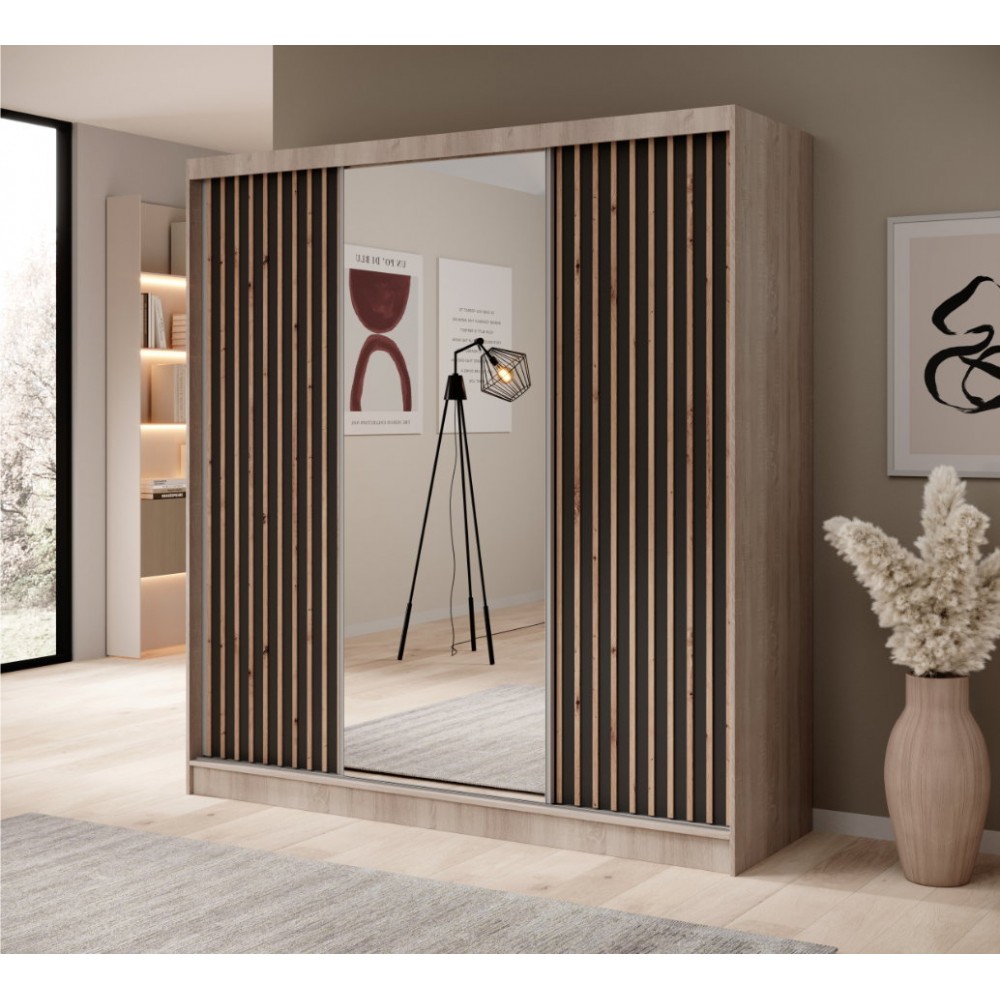 Ντουλάπα ZenSlide 200 συρόμενη-Sonoma - Mauro 200x61x215