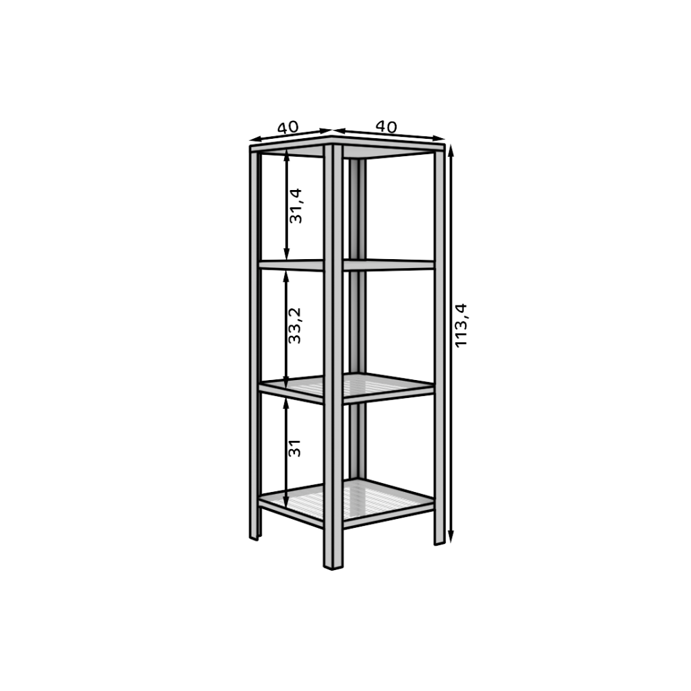 Βιβλιοθήκη Novella-Leuko 40x40x113.4