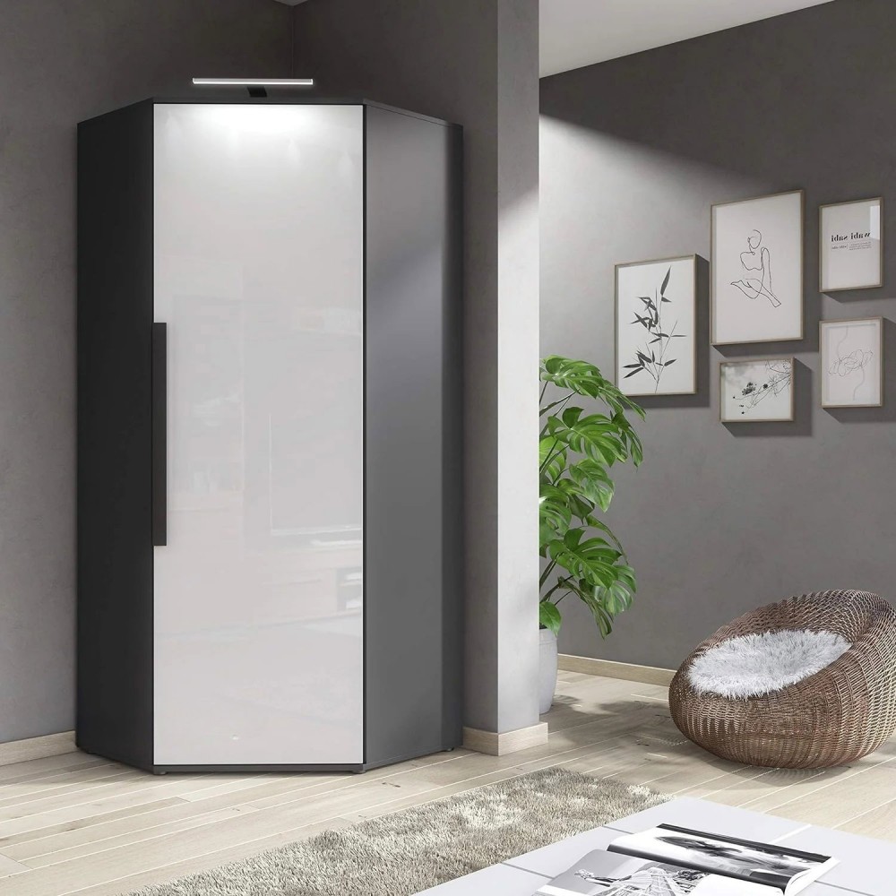 Γωνιακή ντουλάπα Spotlight-Gkri - Leuko