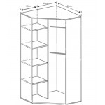 Γωνιακή ντουλάπα Spotlight-Gkri - Leuko