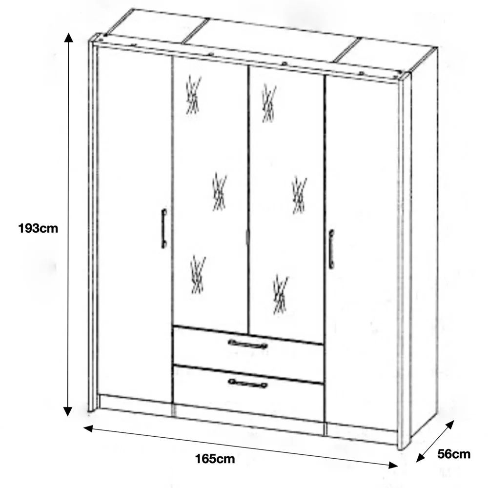 Ντουλάπα Glossier τετράφυλλη